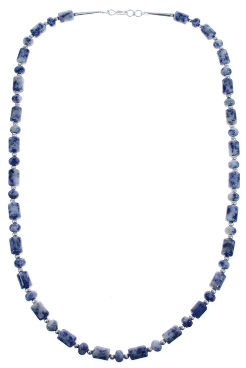 Southwest Dumortierite Authentic Sterling Silver Bead Necklace BX119848